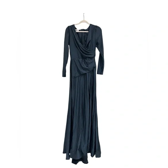 Cynthia + Sahar Yasmeen CS102 Mermaid Satin Gown Midnight Blue M NWT Dress
